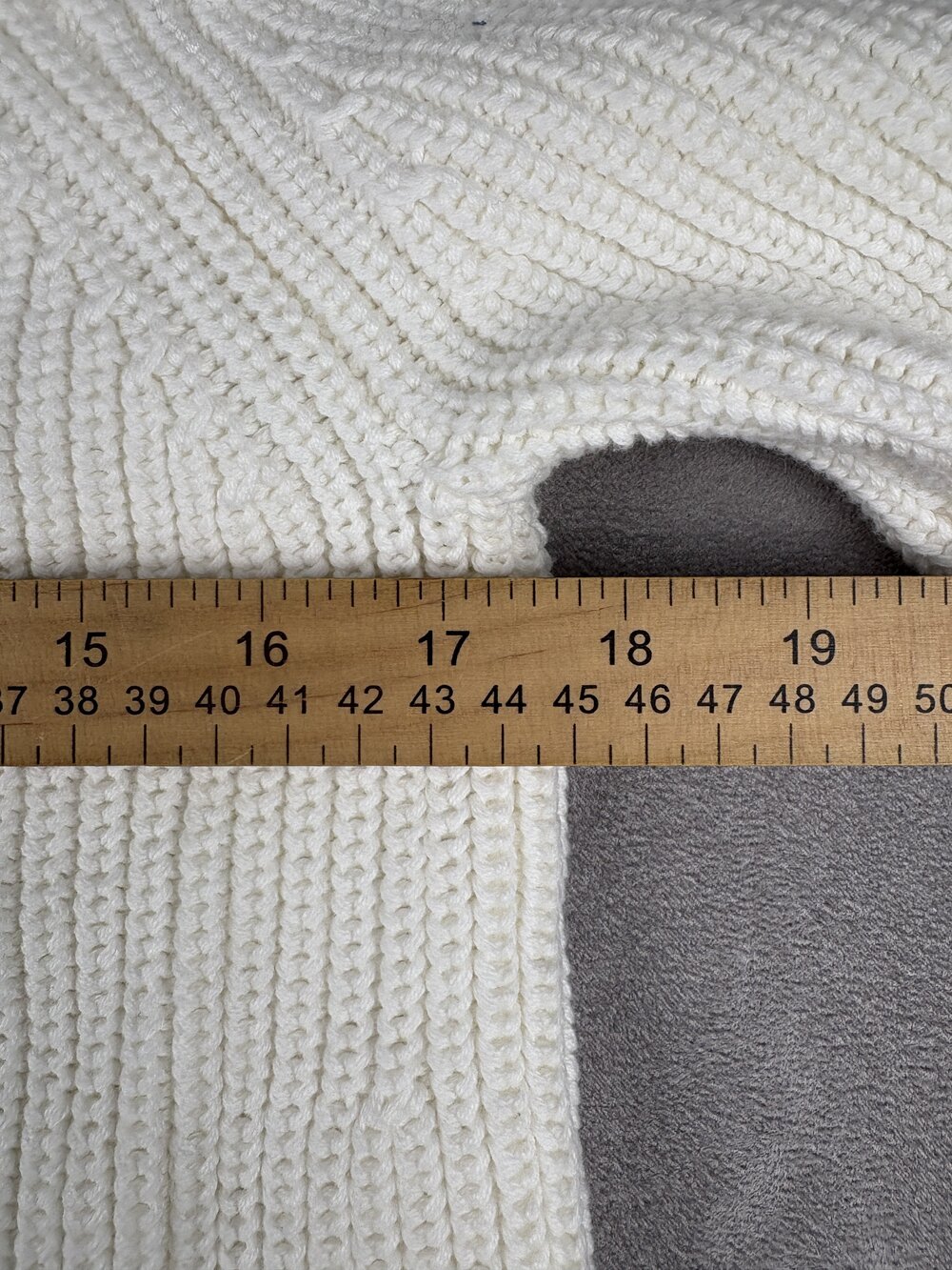 Quince Ribbed Crewneck Sweater - Cream, Size S - Picture 9 of 10
